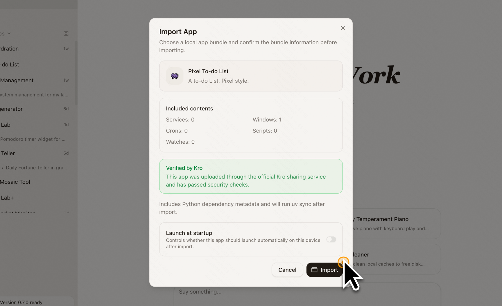 Import Apps Instantly